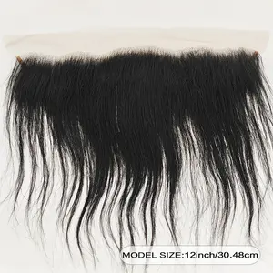 Human Hair 13X4 HD LACE CLOSURE 12” 13x4 Lace Frontal Closure Straight Human Hair Ear to Ear HD Lace Frontal Closure Free Part Brazilian Straight Hair Extensions 150% Density Lace Frontal Human Hair Pre Plucked with Baby Hair 12 Inch