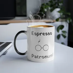 Espresso Patronum! Magical Harry Potter Inspired Coffee Mug for Wizards and Muggles, 11oz Tumbler Cup Reuse Reusable Ceramic Ceramic Drinkware Glossy Drink