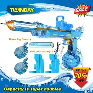 2pcs Fully Auto Electric Water Blaster with Powerful Soaking Action, 500ml*2 Tank, 35-40ft Range - Top Toy for All Ages