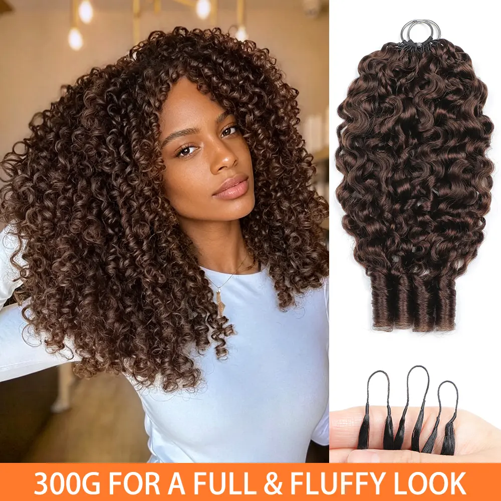 MorgenStar Burmese Curl Chocolate Brown Real Human Hair Feather Extensions Pre-Separated Easy Crochet Knot Design50g/Pack Lightweight for Boho Crochet Braids & Knotless Hairstyles