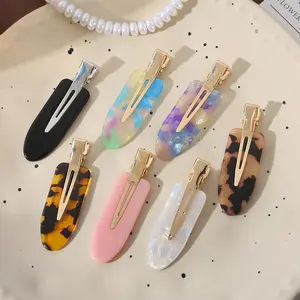 7-piece set of acetate acrylic hair clips, non-marking hairpins, tortoiseshell-colored bangs clips