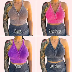 The Mia Acid Washed V-neck Tank