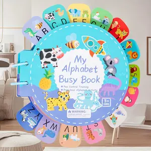 Interactive Busy Book for Kids, 26 Uppercase and Lowercase Letter Matching, Alphabet Learning Chart, Handwriting Practice Educational Toy, Perfect for Holiday Gifts