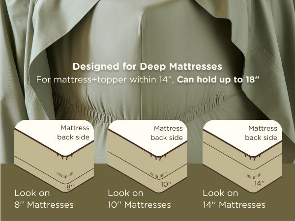 Bedsure Cooling Sheets, Rayon Derived from Bamboo & Cotton Blend, GentleSoft, Breathable,  Deep Pocket Up to 18 Inches, Hotel Luxury Bedding for Hot Sleepers
