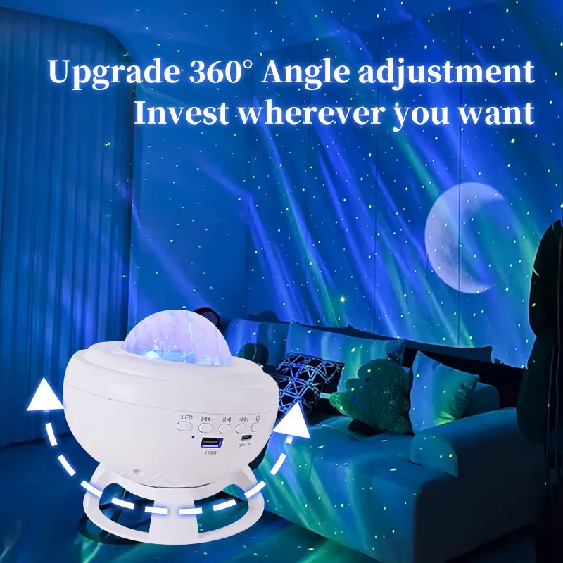 Star Light Projector with Built-in Bluetooth Speaker, UFO Shape Aurora Ambient Lighting, Galaxy Moon Projector Novelty Lighting, Special Projection Lens, 5 Touch Buttons, Timer Off, Remote Control, Colorful Indoor Bedroom Lights for Children, Led Ceiling