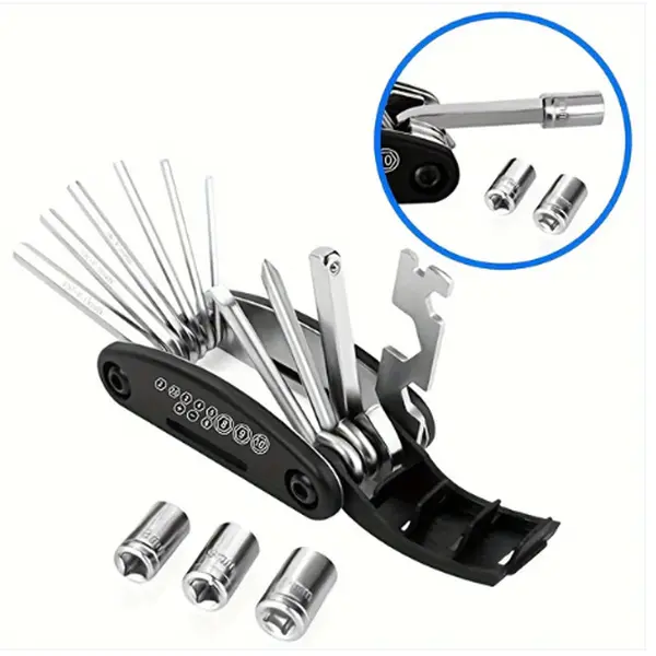 Bike Multi Tool 16-in-1 – Compact Bicycle Repair Tool Set for Roadside Fixes & Maintenance