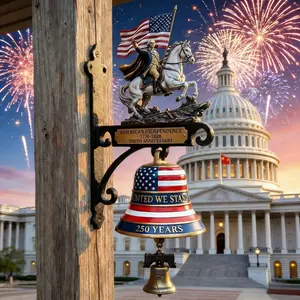 1 Pcs 3D Metal Decorative USA 250th Wall Bell – Loud Vintage Doorbell for Front Door, Great Gift for Proud Americans – Buy 2 for Your Neighbor & Save! 🔔🇺🇸