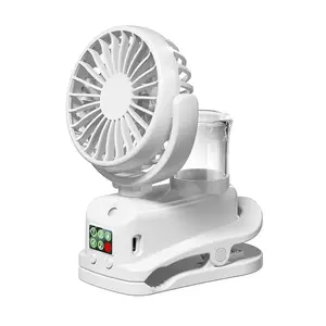 Portable Clip Fan Rechargeable Desktop Fan Wireless Ceiling Electric Fan Mini Spray Mister Humidifier Fan 360° Rotating Clip Fan raugee