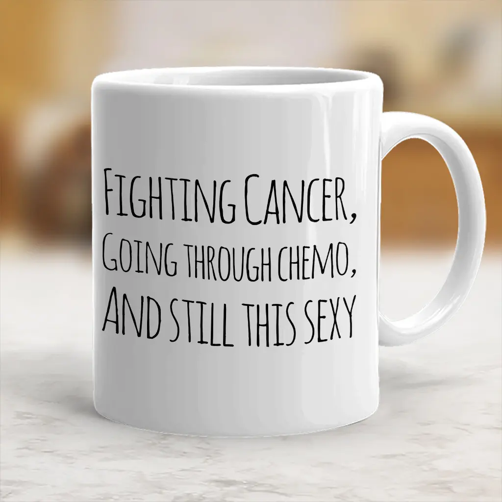 Ceramic Funny Cancer Fighting Chemo Coffee Mug, Reusable Washable Classic Stylish Beverage Cup, Rack-Compatible Kitchenware Drinkware - scs13097