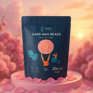 Zakia Beauty 2 LB Pink Rose Hard Wax Beads for Hair  - Scented, All Skin Types, Smooth Comfort, Sensitive Areas, Professional Waxing Body Care Gentle Flamingo Body Hair big  wax