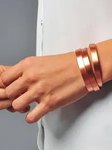 Simple Plain Magnets Copper Bracelet Cuff Bangle As Gift for Girlfriend, Casual Trendy Bangle Bracelet, Vintage Clean Girl Jewelry Accessory for Party, Daily Decor for Girl, Copper Magnetic Bracelet
