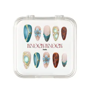 KNOCK.KNOCK NAILS 2026 |  Peacock Eye｜10PCS 100% Handmade Press-on Nails