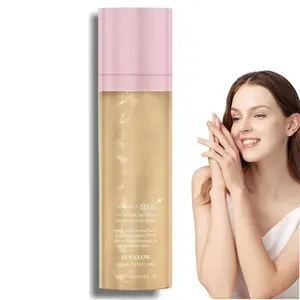 Sheer Setting Mist Sunscreen SPF 50 for Face & Body | Water-Resistant Shimmering Oil Spray | Hydrating Non-Greasy Glow Finish | Oil Control & Long Lasting（75ml ） Daily Facial Makeup Nourishing Moisturizer Hydrate