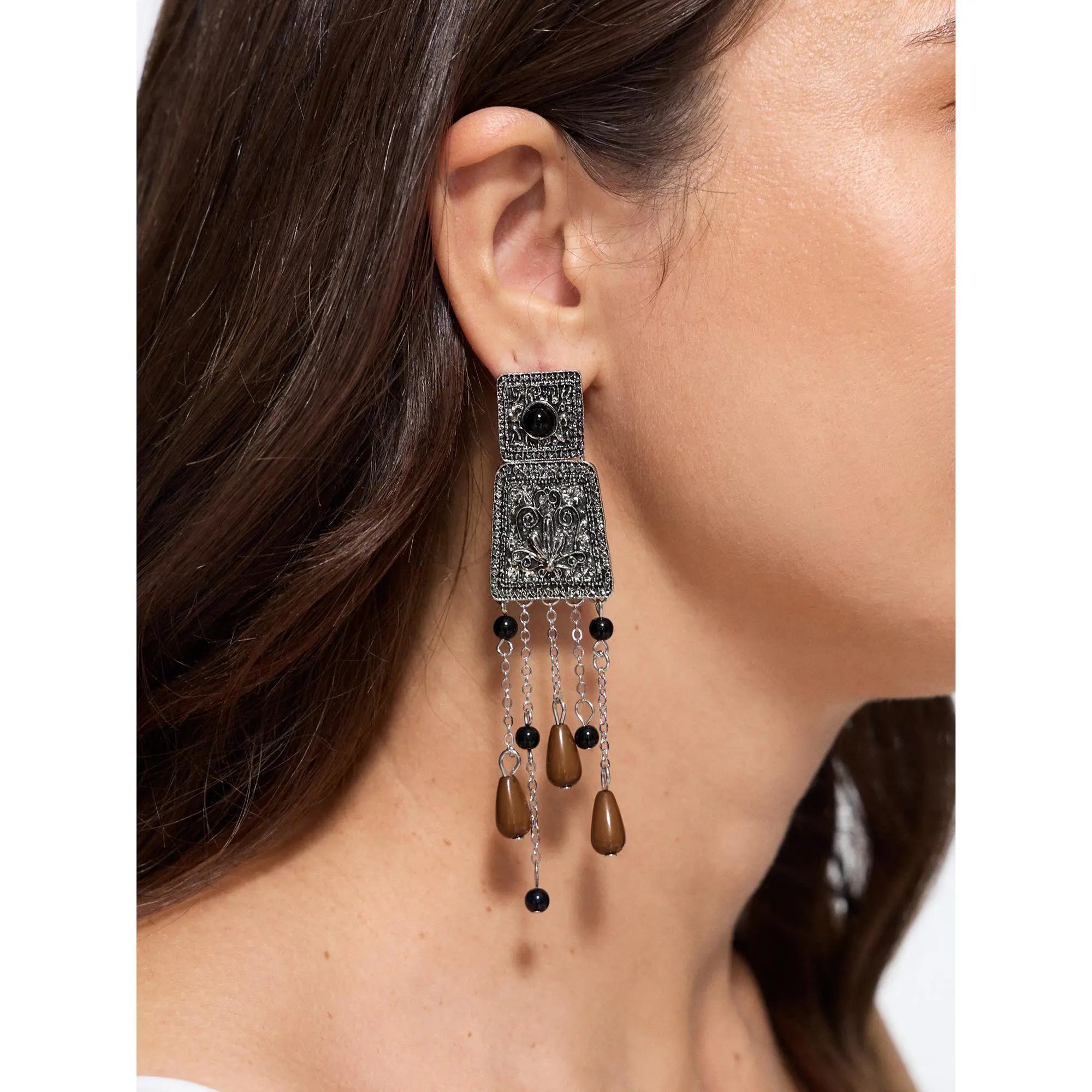 BLOOMCHIC Plus Size Vintage Square Tassel Drop Earrings[M-6X] Summer Finds