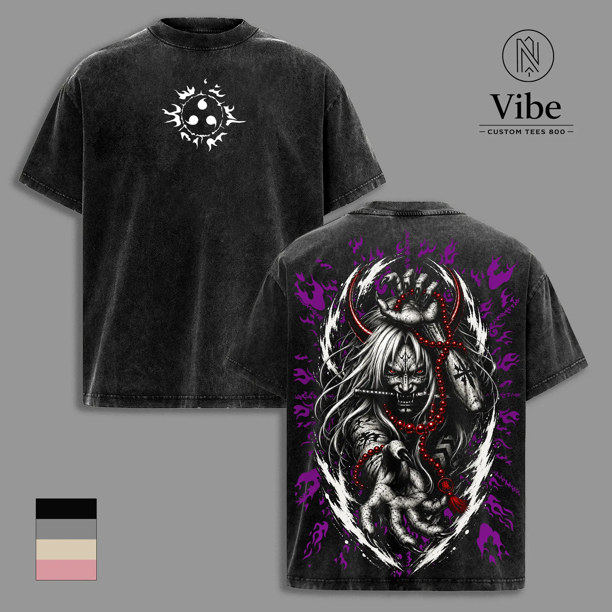 Reaper Death Seal Shiki Fuujin Naruto Vintage Washed T Shirt, Tank Top, Sweatshirt, Hoodie Forbidden Jutsu Shinigami Anime Graphic Tee, Oversized Japanese Streetwear Cotton Tshirt, Classic Menswear Clothes Apparel, Gift for Naruto Fans Men & Women