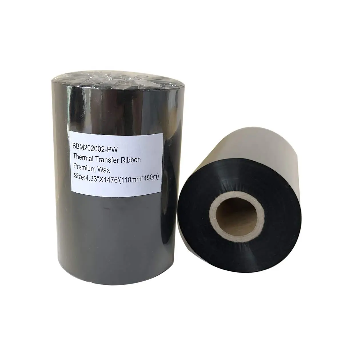 Thermal Transfer Ribbon 4.33" X 1476'(110mm*450m)-1 Roll.resin Enhanced Wax Barcode Black Printer 1" Core Ink Outside For Zebra Zt230 Zt410 Zt420 Zt610 Datamax Intermec Sato