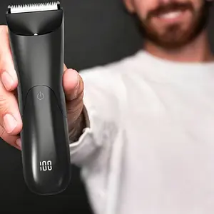 Quick Charge Type-C Rechargeable Body Hair Trimmer, LED Battery Display, Waterproof Electric Shaver, Ideal for Anywhere Use