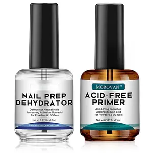 Morovan Nail Prep Dehydrator & Primer Set – 2PCS Gel & Acrylic Nail Prep Essentials