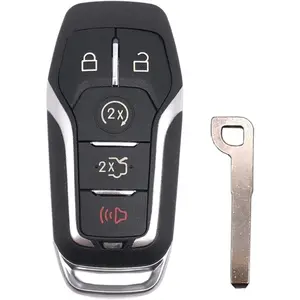 5 Button Key Fob Shell Replacement for Ford Explorer Edge Mustang & Fusion – Remote Key Case Cover with Button Pad & Uncut Key Blade