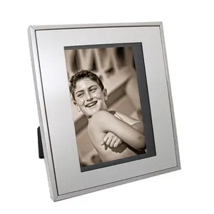 212 MAIN Natico Originals 60-1057 Rectangular Solid Metal Picture Frame, 5x7 in Decorative 3D Effect Photo Frame, Ideal Baby & Maternity Gift