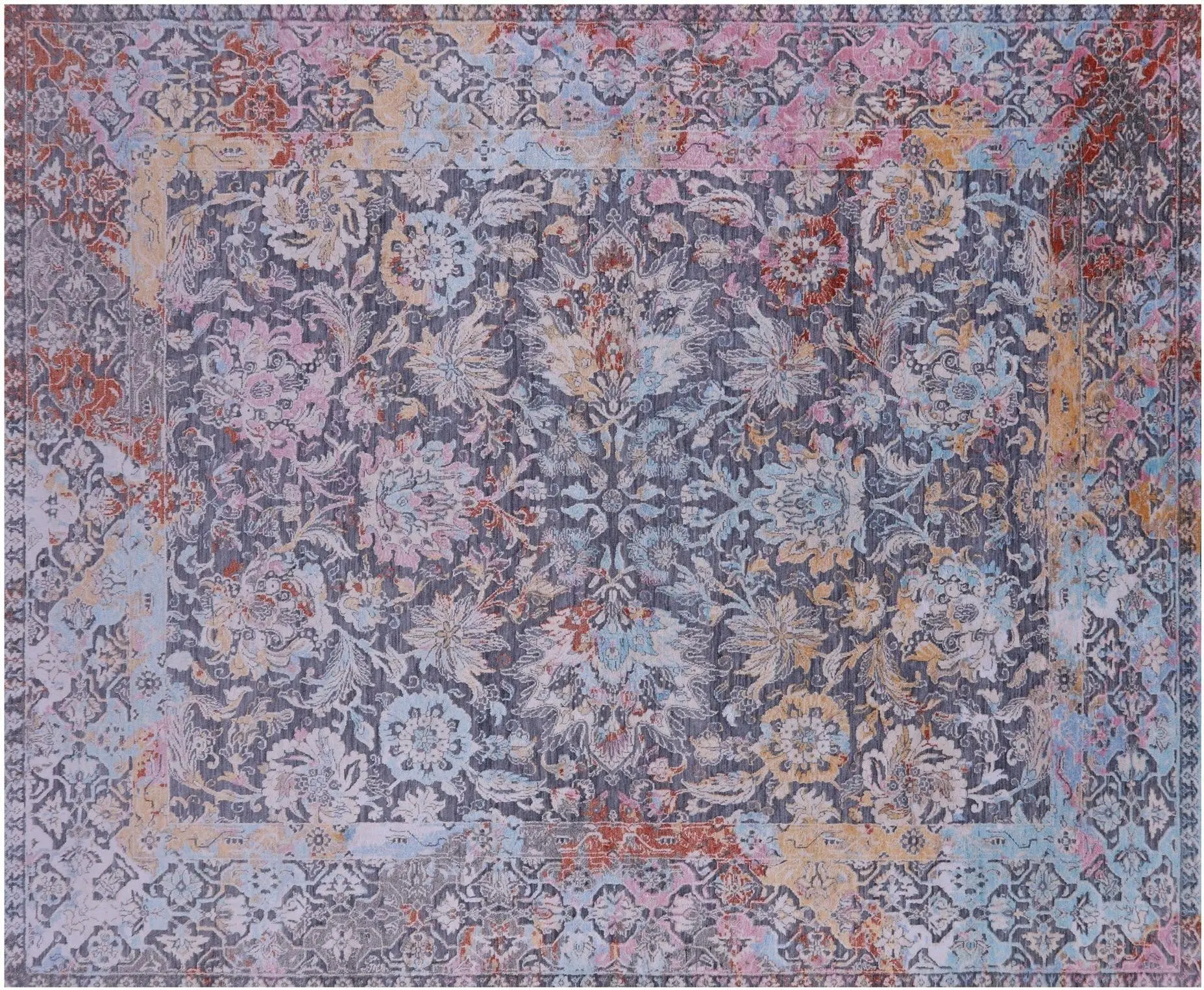 SUPER SALE 7' 11" X 10' 0" Persian Tabriz Handmade Wool & Silk Rug - Q13506