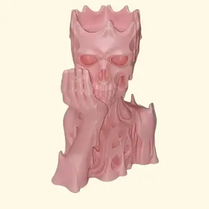Gothic Pink Skull Flower Pot - Unique Decorative Planter for Home and Garden