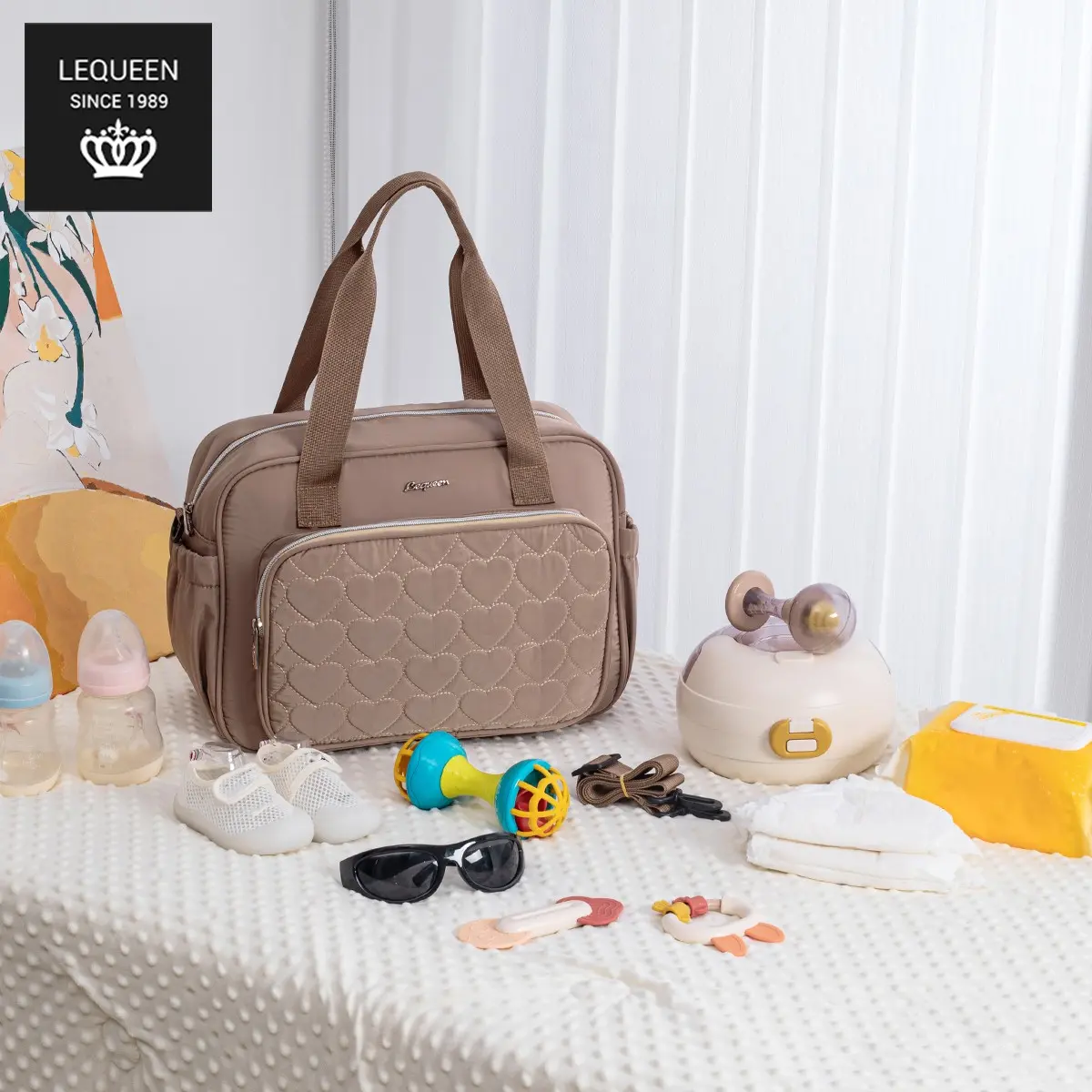 Lequeen Oxford Cloth Lightweight Mommy Bag, Multifunctional Baby Care Storage, Outdoor Casual Handheld Shoulder Crossbody Bag, Pregnant Women Diaper Bag, Lightweight Diaper Handbag, Mummy Bag, Diaper Bag Purse