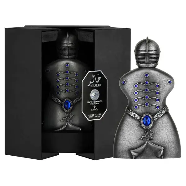 Lattafa Khalid EDP Perfume 3.4oz 100ml - Liquid Niche Emarati Fragrance with Saffron & Leather Notes for Autumn/Winter
