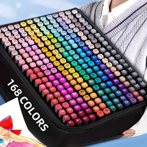 Alcohol Markers Dual Tip Brush & Chisel Art Markers Permanent Alcohol-Based Pens for Adult & Kids Coloring, Drawing, Sketching, Card Making  Artist Bundle