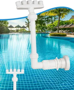 Pool Fountain for Above Ground Pools, Pool Cooler for Inground Pool, Adjustable Waterfall Pool Sprinkler Fountain for Cooling, Swimming Pool Cooler, Five Nozzles Design