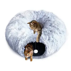 Cat Tunnel Bed with Cozy Design for Play and Rest, Provides a Safe Space for Cats to Hide, Sleep, and Explore in Comfort catwalk  tunnel