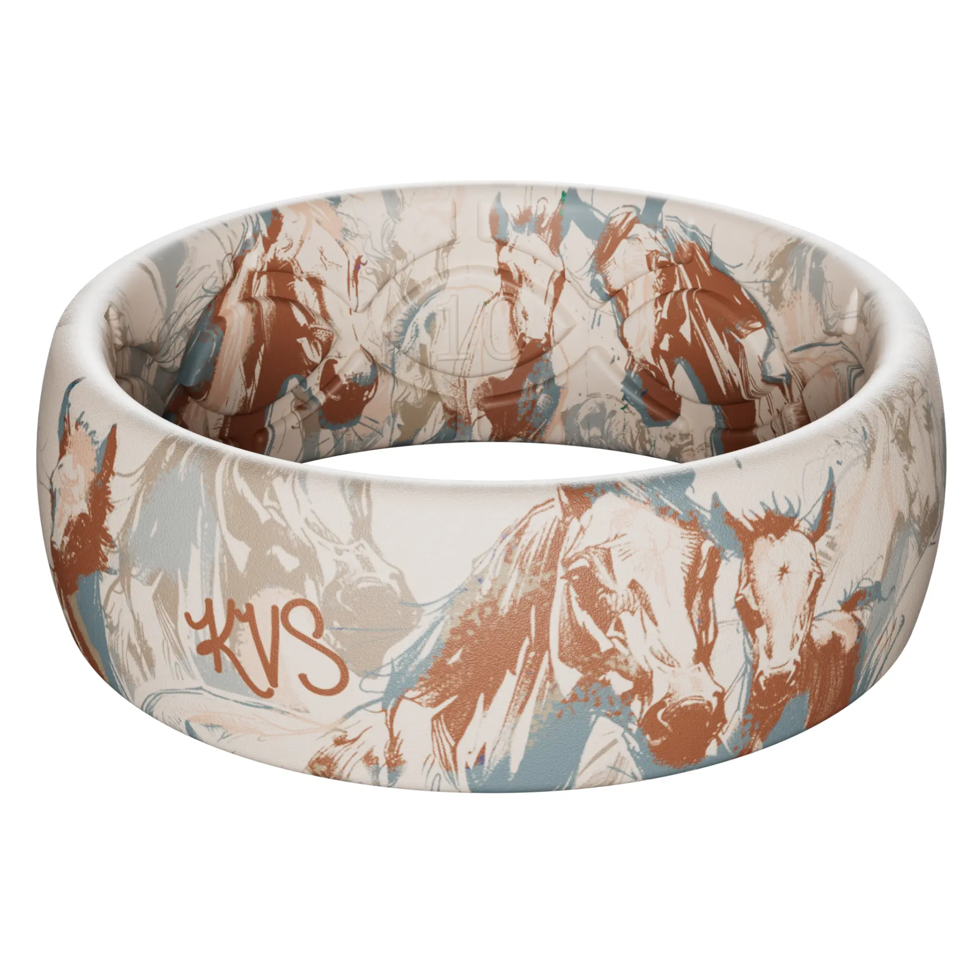 Groove Life Katie Van Slyke Ring, Breathable Women's Silicone Wedding Band, Outdoor-Inspired Patterned Rings, Flexible Rubber Band, Safe Breakaway Design Built for Work, Gym, Travel & Everyday Wear, Spring Pasture Ring