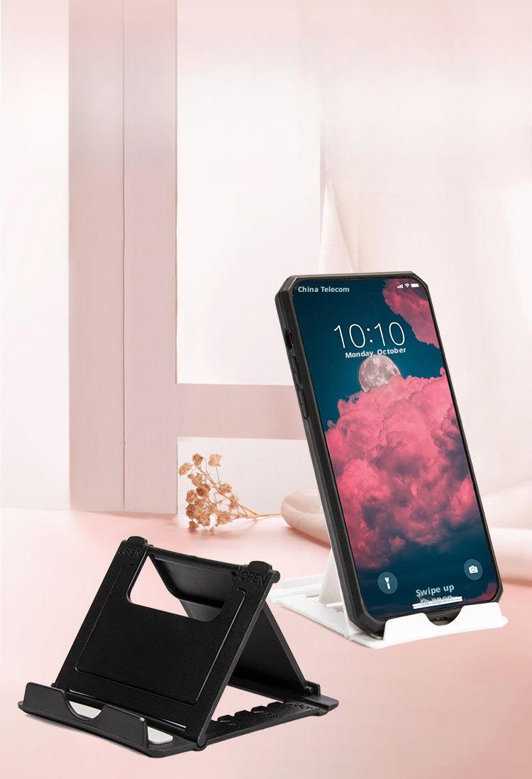 Foldable Desktop Phone Stand Adjustable Multi-Angle Holder Portable Lazy Bracket Compact Creative Support Dock for iPhone Android Smartphones Stable Anti-Slip Base Lightweight Travel Friendly Office Home Use