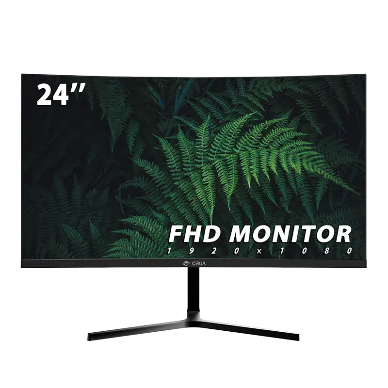 CRUA 22inch FHD 75Hz Curved  Monitor, 1920x1080, 100% sRGB, HDMI/DP Ports, VESA Wall Mount Compatible, Game Ready Computer Gaming Monitor for Office Use