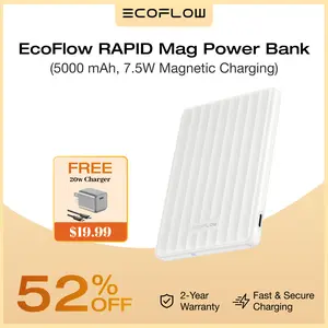 【Exclusive TikTok Gift】ECOFLOW RAPID Mag Power Bank (5k&10mAh, Magnetic Charging), Wireless Portable Charger, 20W Charging /USB-C, 20W Recharging, Compatible for iPhone 17/16/15/14/13/12 Series, AirPods /Wireless Charging Case Rechargeable Battery Pack