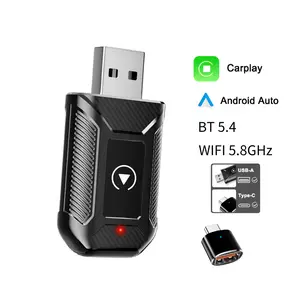 2 in 1 Ai Box Wireless Carplay Android Auto Adapter, Plug & Play Smart Dongle for Oem Car Stereo, Works with 99% Cars