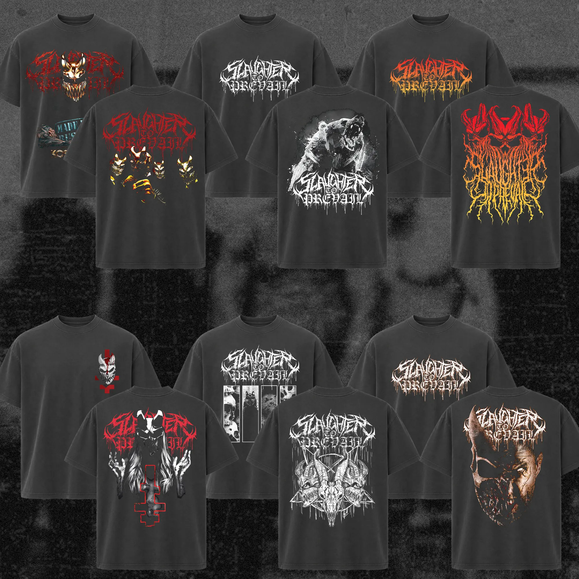 [COLLECTION] Men's Short-Sleeve Slaughter To Prevail Alex Grizzly T-Shirt - Unisex Oversize Heavyweight Cotton Metal Band Tee, Menswear Retro Casual Top, Gift for Metal Music Lovers, Gothic Aesthetic Streetwear