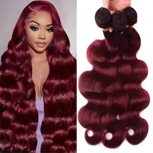 【JOPEAR】30 Inch Burgundy 99J Body Wave Bundles 16A Wine Colored Human Hair Bundles 100% Unprocessed Brazilian Remy Virgin Hair Weave Extensions Bundles #Summer