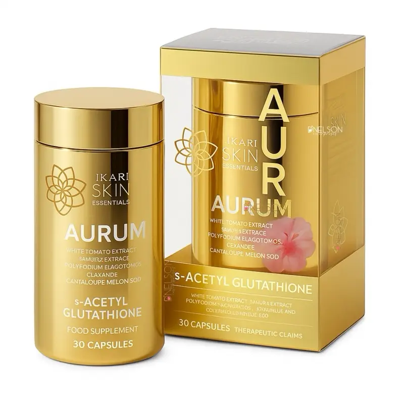 Hikari Skin Essentials AURUM Advanced s-Acetyl Glutathione Complex with  White Tomato, Sakura Extract, Polypodium Leucotomos, Ceramide & Cantaloupe  Melon SOD – Premium Antioxidant & Skin Support Supplement – 30 Capsules,  500mg