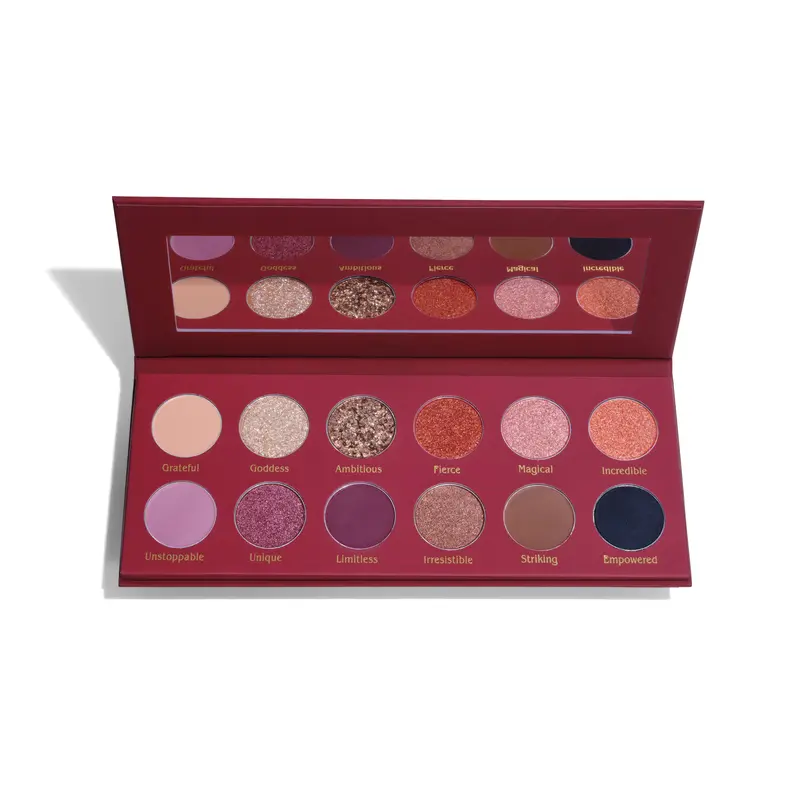 Warm Neutral Eyeshadow Palette by Adriana Nichole Cosmetics, 12 Pan Everyday Eyeshadow Palette, Matte & Shimmer & Duochrome Bronze Eye Makeup