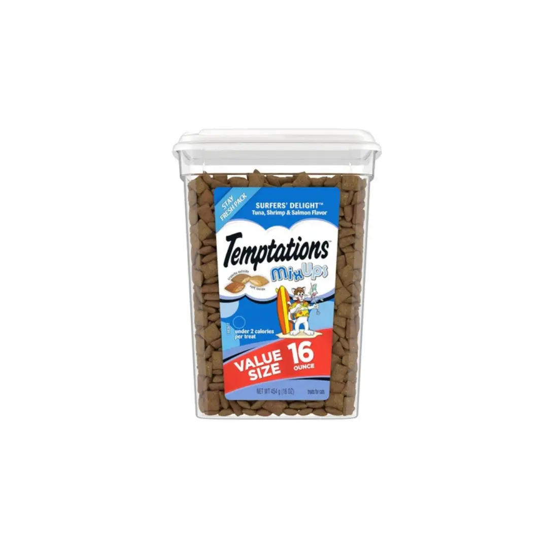Temptations MixUps Surfers' Delight Flavor Soft & Crunchy Treats for Cats, 16-oz