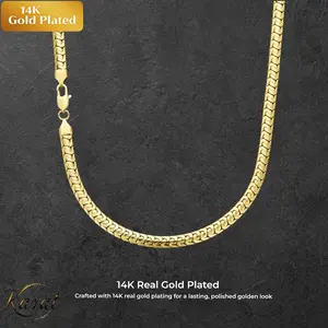 14k gold-plated cuban necklace, 6mm wide, weighing approximately 41g, available in sizes 20 and 24, suitable for various occasions.