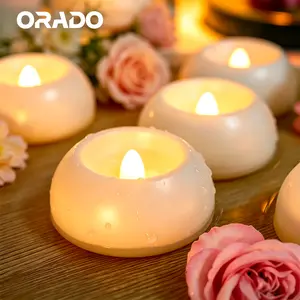 ORADO 12Pcs Water-Activated Floating Candles: 2.36” Flameless LED Tea Lights with Magical Flickering Glow for Poolday, Romantic Bath, Wedding & Centerpiece Decor summervibes