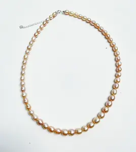 【Live】PEARLISM Simple Design Freshwater Pearl Necklace |5-6 mm White Color S925 Silver Adjustable-AFSN028