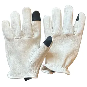 Legendary The Cadbury White Deerskin Short Wrist Touchscreen Gloves