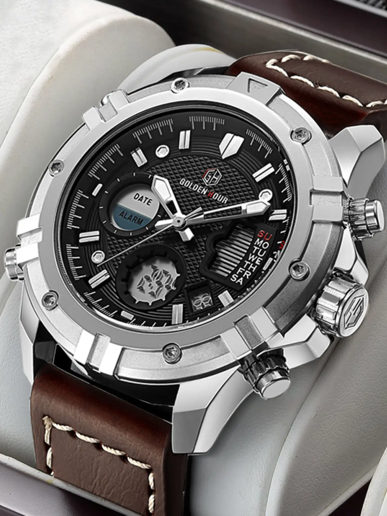 Industrial Style Men's Watch, Trendy Digital Electronic Watch, Multi-Function Waterproof Sports Watch, Fashionable Men's Watch, Gift Watch, Fashionable Watches, Trendy Multifunctional Watch