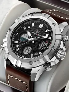 Industrial Style Men's Watch, Trendy Digital Electronic Watch, Multi-Function Waterproof Sports Watch, Fashionable Men's Watch, Gift Watch, Fashionable Watches, Trendy Multifunctional Watch