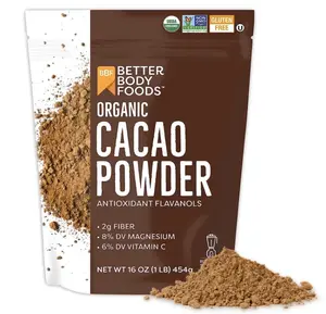 BetterBody Foods Organic Cacao Powder, Rich Chocolate Flavor, Non-GMO, Gluten-Free, Cocoa, 16 ounce, 1 lb bag