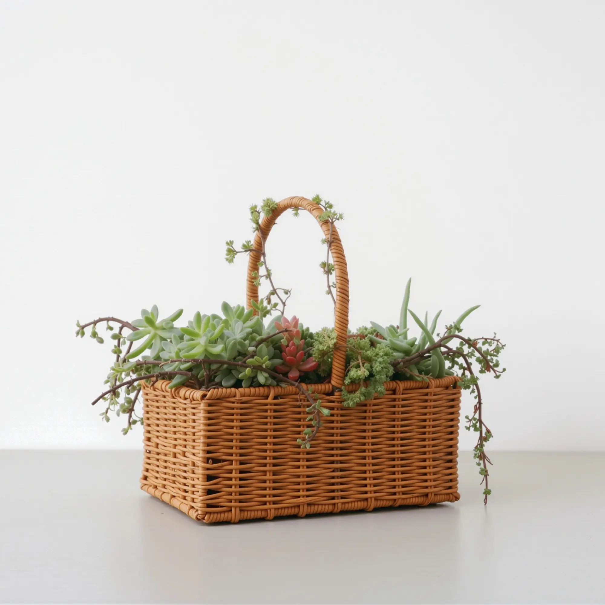 Large Soilless Succulent Cuttings Basket –  Live Succulent Floral Arrangement with Moisture Base-Clean,Soil-Free,Home Garden Decor Gift, Plant Starter Kit