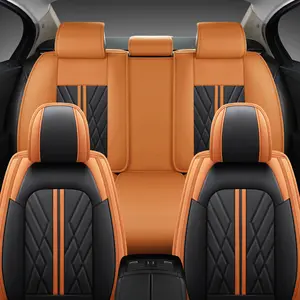 OTOEZ Nappa Luxury Waterproof Car 5 Seat Cover Full Set Interior Protector Adjustable PU Leather Breathable Comfort Universal